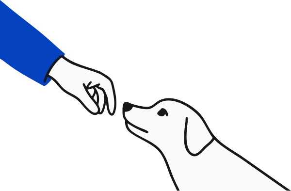 Hand and dog